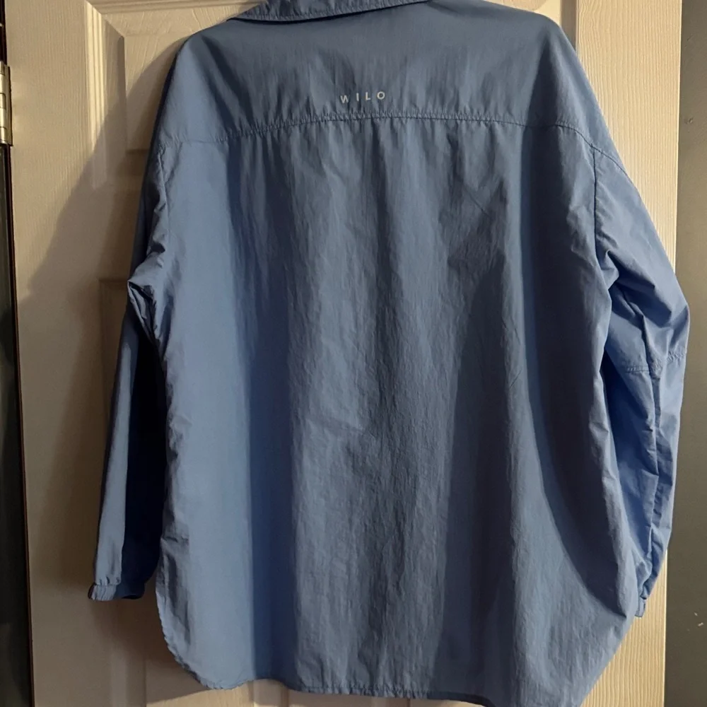 Wilo Light Blue Over-Sized Windbreaker Shacket